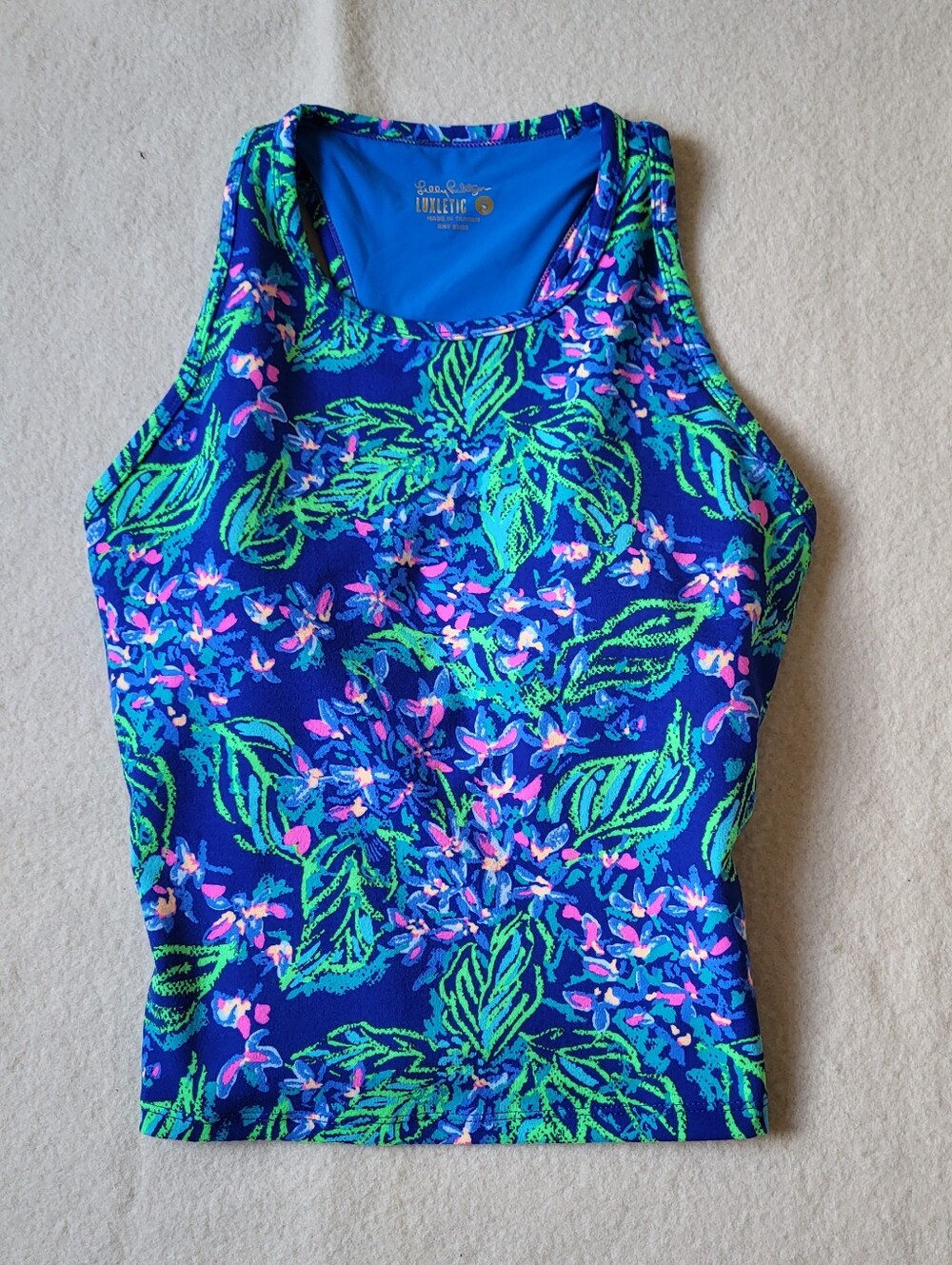 Lilly Pulitzer Luxletic Top Women's Size Small Blue Pink